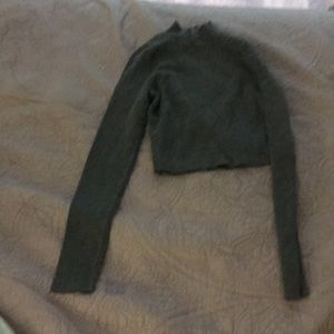 Say What? Long Sleeve Top / Shirt - Size M - Gray